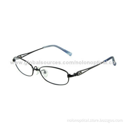 High-quality Metal Eyeglass Frames with Metal Trim for Women, Black Color